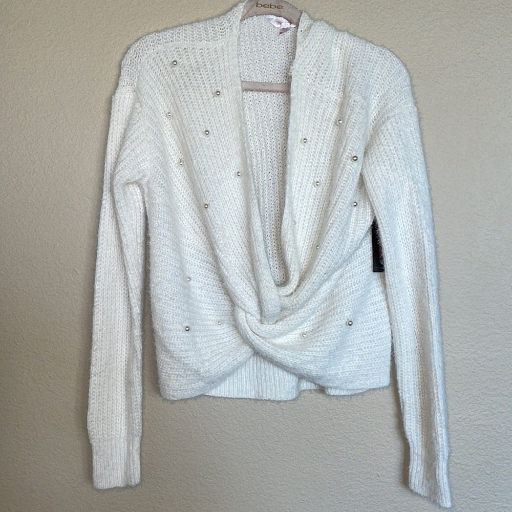White with pearls sweater